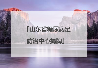 山东省糖尿病足防治中心揭牌
