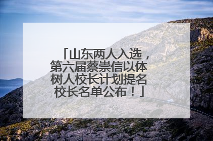 山东两人入选，第六届蔡崇信以体树人校长计划提名校长名单公布！