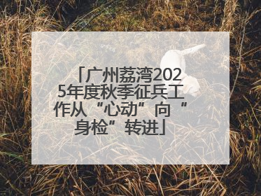 广州荔湾2025年度秋季征兵工作从“心动”向“身检”转进