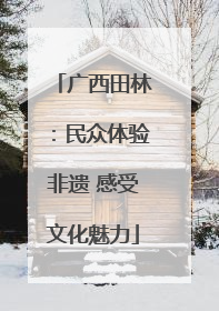 广西田林：民众体验非遗 感受文化魅力