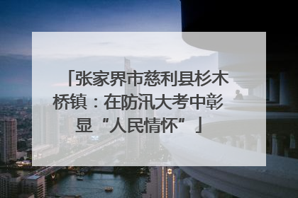 张家界市慈利县杉木桥镇：在防汛大考中彰显“人民情怀”