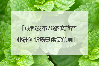 成都发布76条文旅产业链创新场景供需信息
