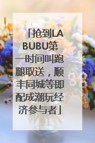 抢到LABUBU第一时间叫跑腿取送，顺丰同城等即配成潮玩经济参与者