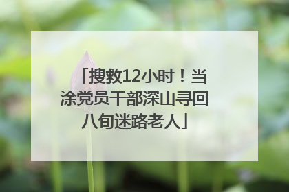 搜救12小时！当涂党员干部深山寻回八旬迷路老人