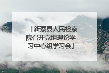 新蔡县人民检察院召开党组理论学习中心组学习会