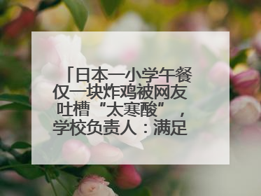 日本一小学午餐仅一块炸鸡被网友吐槽“太寒酸”，学校负责人：满足每餐600千卡的标准