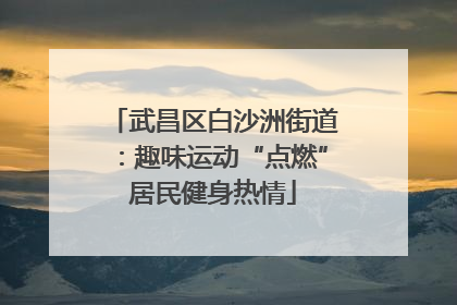 武昌区白沙洲街道：趣味运动“点燃”居民健身热情