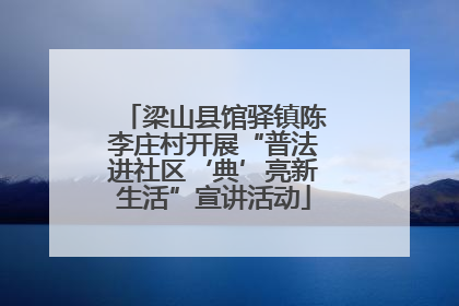 梁山县馆驿镇陈李庄村开展“普法进社区‘典’亮新生活”宣讲活动