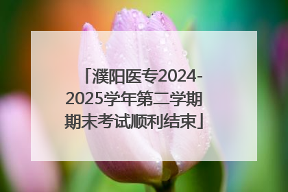 濮阳医专2024-2025学年第二学期期末考试顺利结束