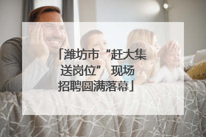 潍坊市“赶大集 送岗位” 现场招聘圆满落幕