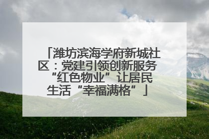 潍坊滨海学府新城社区：党建引领创新服务 “红色物业”让居民生活“幸福满格”