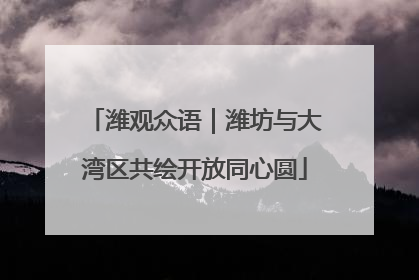 潍观众语｜潍坊与大湾区共绘开放同心圆