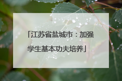 江苏省盐城市：加强学生基本功夫培养