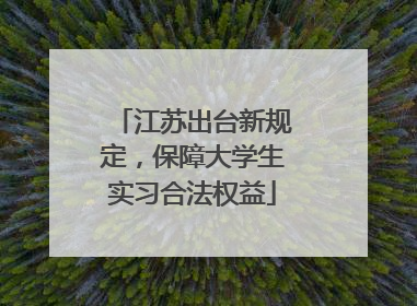 江苏出台新规定，保障大学生实习合法权益