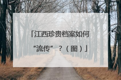 江西珍贵档案如何“流传”？（图）