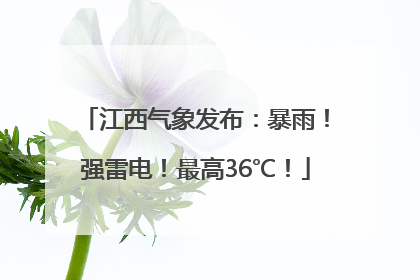 江西气象发布：暴雨！强雷电！最高36℃！