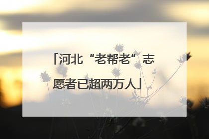 河北“老帮老”志愿者已超两万人