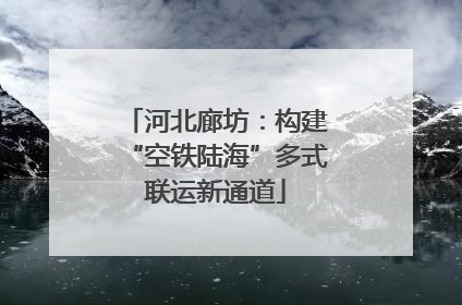 河北廊坊：构建“空铁陆海”多式联运新通道
