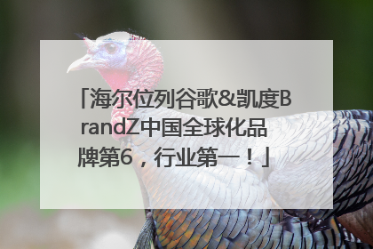 海尔位列谷歌&凯度BrandZ中国全球化品牌第6，行业第一！