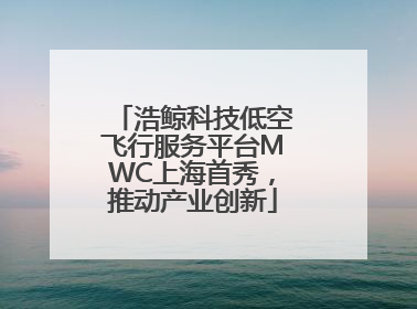 浩鲸科技低空飞行服务平台MWC上海首秀，推动产业创新
