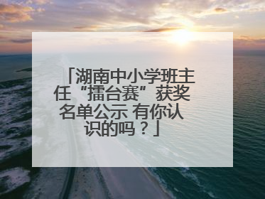 湖南中小学班主任“擂台赛”获奖名单公示 有你认识的吗？
