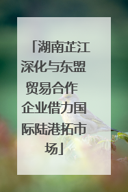 湖南芷江深化与东盟贸易合作 企业借力国际陆港拓市场