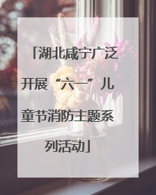 湖北咸宁广泛开展“六一”儿童节消防主题系列活动