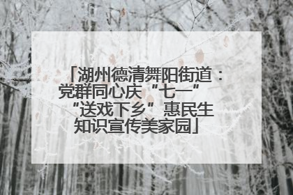 湖州德清舞阳街道：党群同心庆“七一” “送戏下乡”惠民生 知识宣传美家园