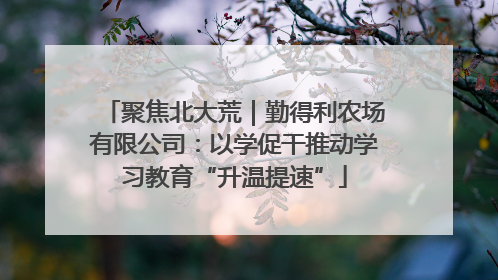 聚焦北大荒｜勤得利农场有限公司：以学促干推动学习教育“升温提速”