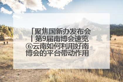 聚焦国新办发布会丨第9届南博会速览⑥云南如何利用好南博会的平台带动作用，深化与南亚国家的交流与合作？