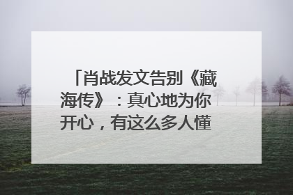 肖战发文告别《藏海传》：真心地为你开心，有这么多人懂你，导演回应“是否有第二季”