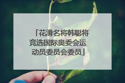 花滑名将韩聪将竞选国际奥委会运动员委员会委员
