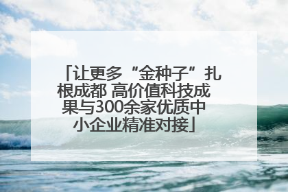 让更多“金种子”扎根成都 高价值科技成果与300余家优质中小企业精准对接