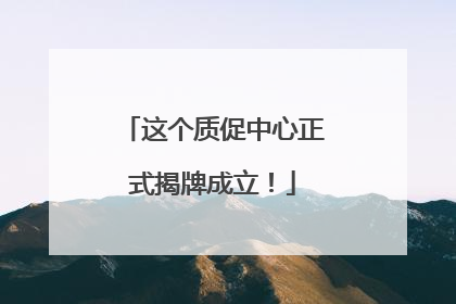 这个质促中心正式揭牌成立！