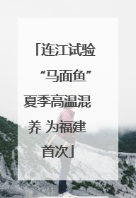 连江试验“马面鱼”夏季高温混养 为福建首次