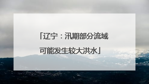 辽宁：汛期部分流域可能发生较大洪水