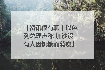资讯很有聊｜以色列总理声称 加沙没有人因饥饿而消瘦
