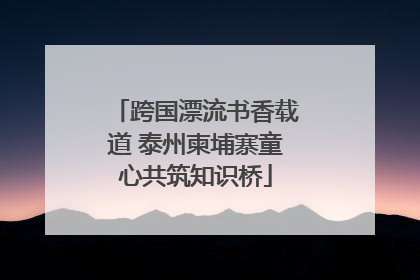 跨国漂流书香载道 泰州柬埔寨童心共筑知识桥