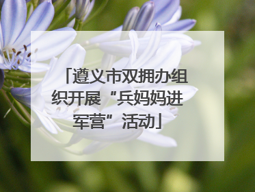 遵义市双拥办组织开展“兵妈妈进军营”活动