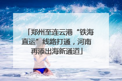郑州至连云港“铁海直运”线路打通，河南再添出海新通道