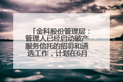 金科股份管理层：管理人已经启动破产服务信托的招募和遴选工作，计划在6月初召开评审会