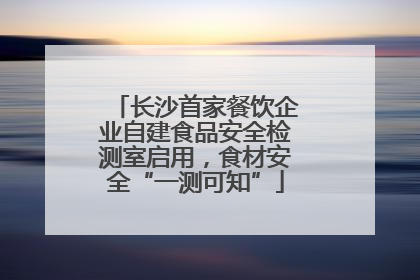 长沙首家餐饮企业自建食品安全检测室启用，食材安全“一测可知”