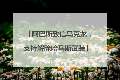 阿巴斯致信马克龙，支持解除哈马斯武装