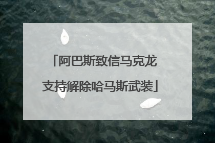 阿巴斯致信马克龙 支持解除哈马斯武装