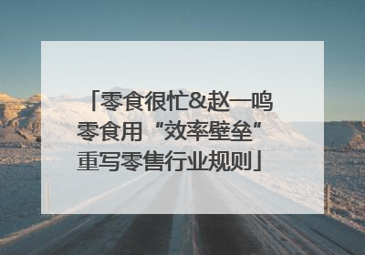 零食很忙&赵一鸣零食用“效率壁垒”重写零售行业规则