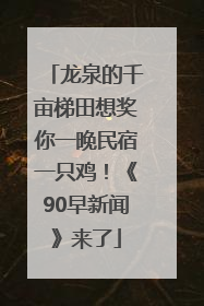 龙泉的千亩梯田想奖你一晚民宿一只鸡！《90早新闻》来了
