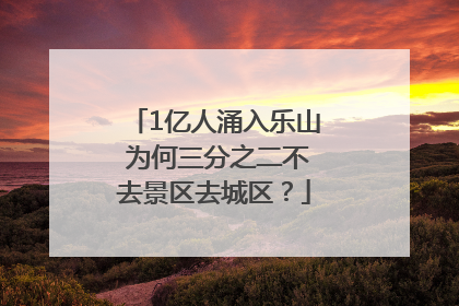 1亿人涌入乐山 为何三分之二不去景区去城区？