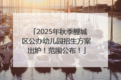 2025年秋季鲤城区公办幼儿园招生方案出炉！范围公布！