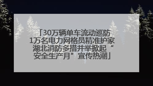 30万辆单车流动巡防 1万名电力网格员精准护家 湖北消防多措并举掀起“安全生产月”宣传热潮